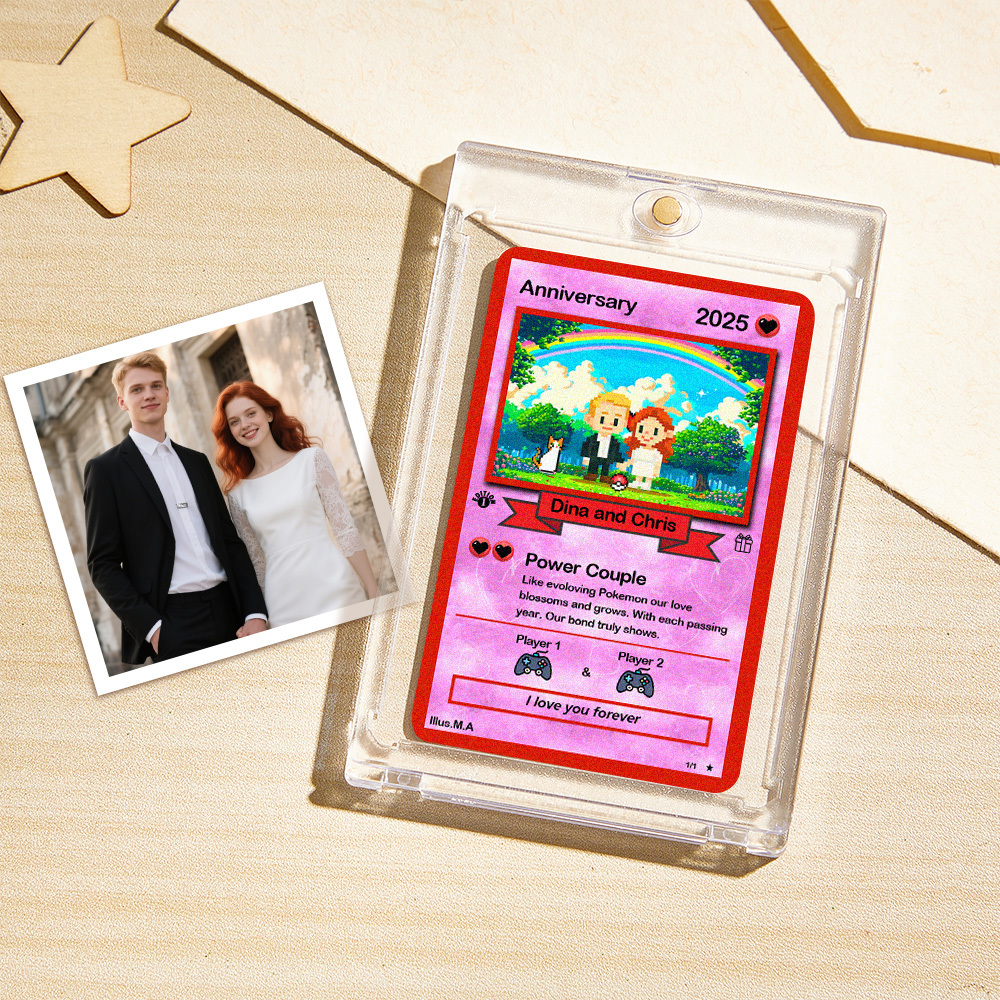 Custom Anniversary  Card, Custom AnimeCard, Custom Trading Card,  Proposal Card, Anniversary, Wedding Card, TCG, Custom Trading card