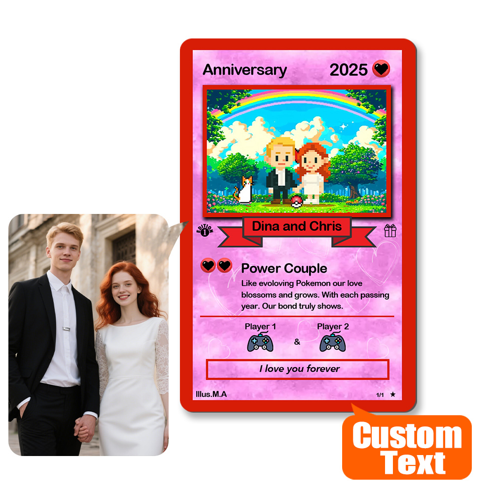 Custom Anniversary  Card, Custom AnimeCard, Custom Trading Card,  Proposal Card, Anniversary, Wedding Card, TCG, Custom Trading card