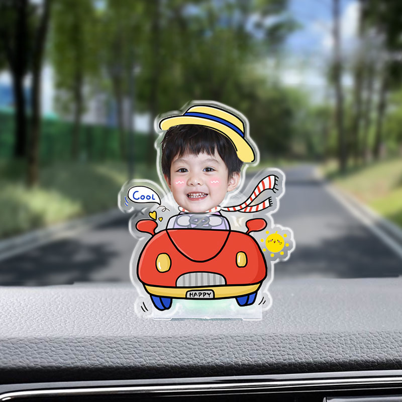 Car shaking ornaments customized solar car shake music photo acrylic car interior decoration