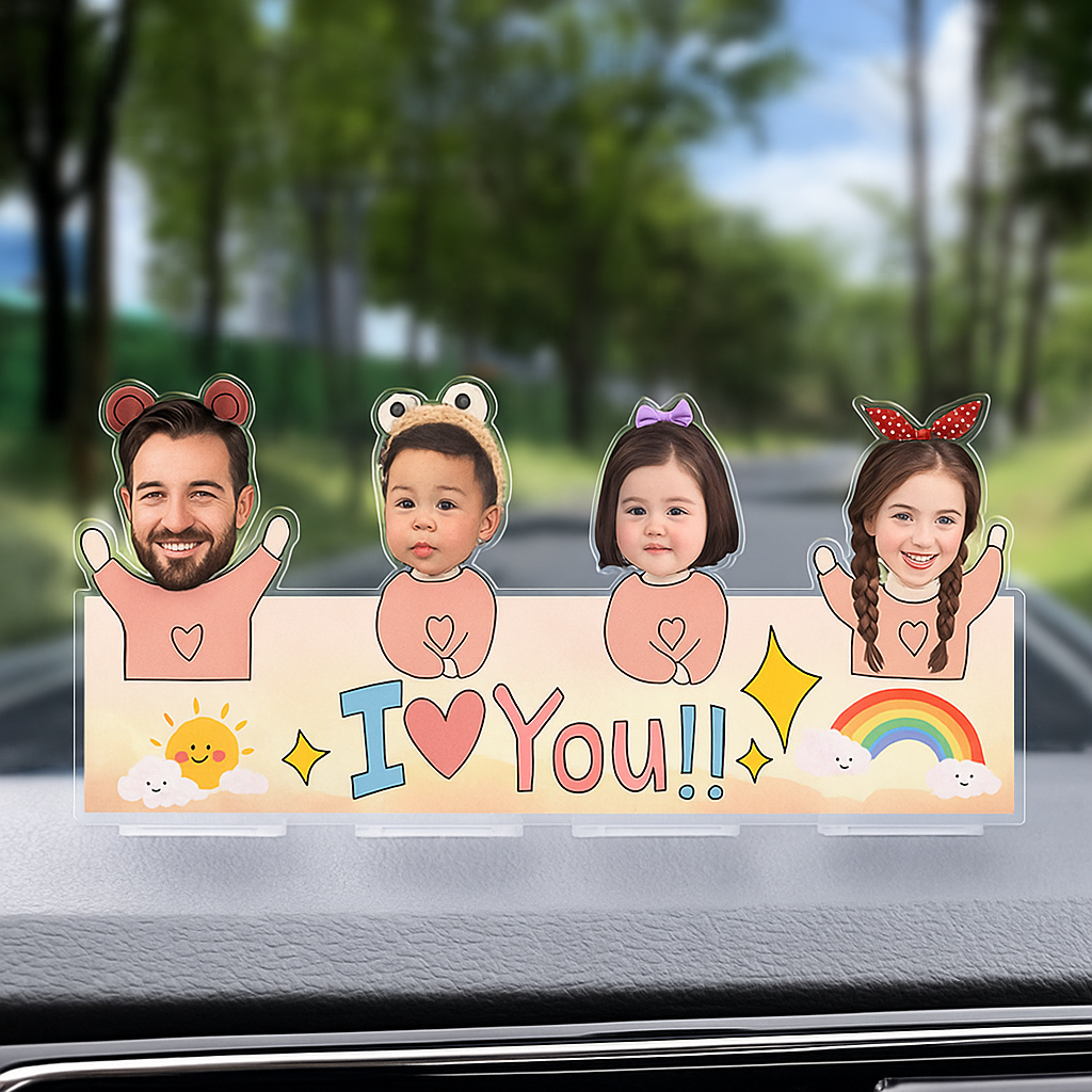 Car shaking ornaments customized solar car shake music photo acrylic car interior decoration