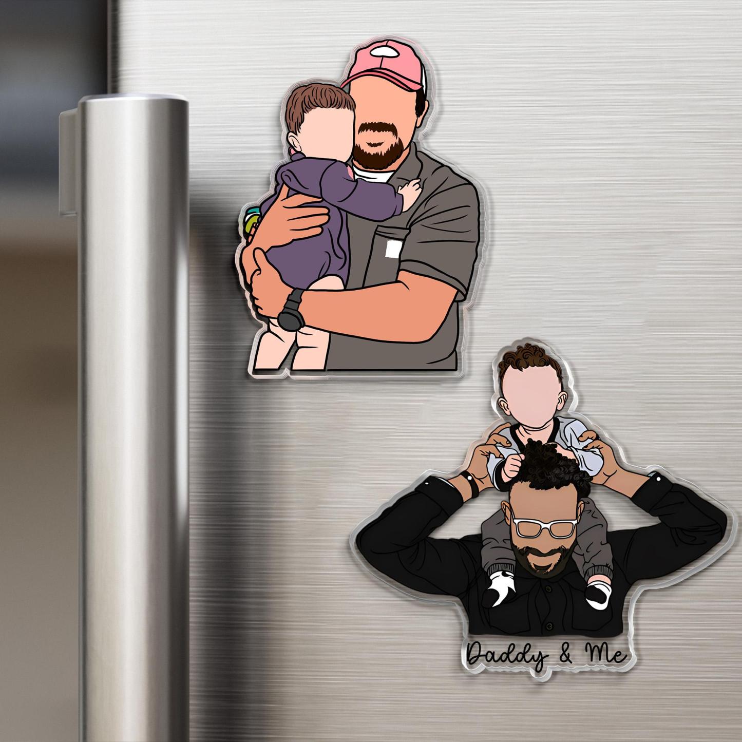 Personalized Dad Photo  Car Visor Clip Custom Portrait From Photo Faceless Portrait Car Visor Clip Husband New Dad Gift