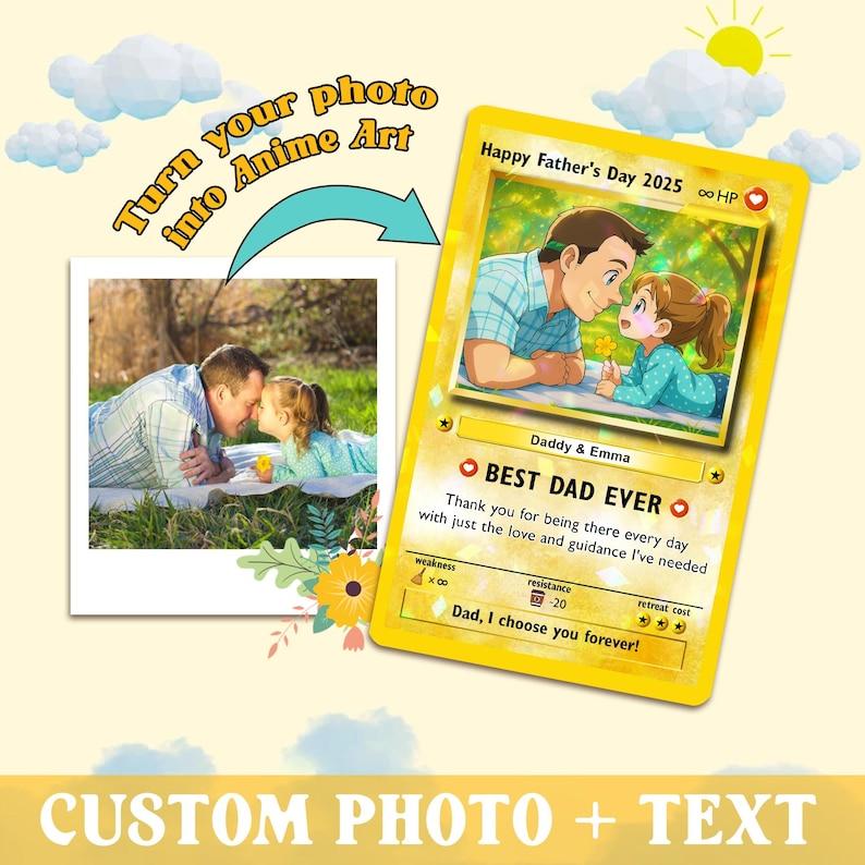 Personalized Father's Day Trading Cards, Custom Photo Art Card, Best Dad Wallet Card, New Dad Gift, Fathers Day Gift From Kids, Gift For Dad 商品缩略图