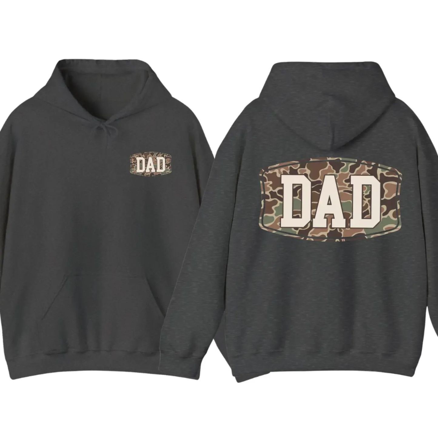 Camo Dad 2-Sided Hoodie, Funny Camouflage Graphic Pullover Casual Gift for Fathers