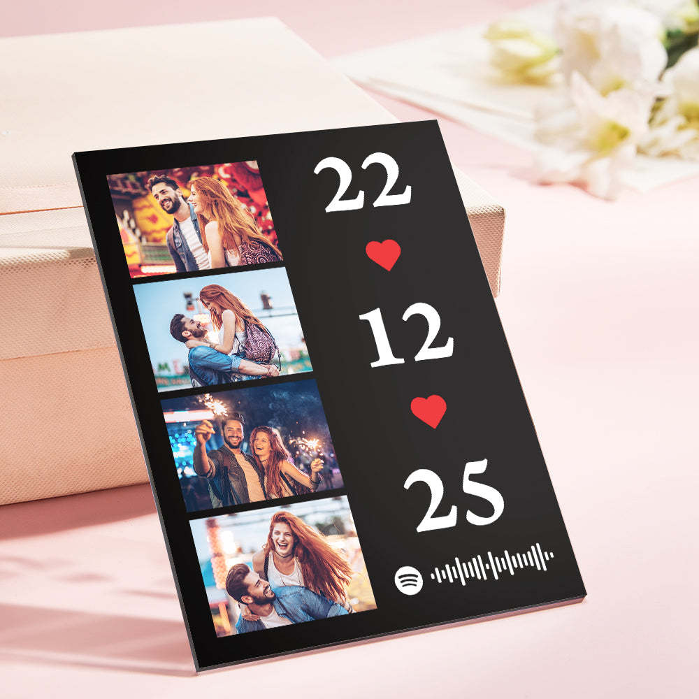 Scannable Music Photo Plaque Custom Spotify Keychain Personalized NightLight Gift For Her - Myphotowallet