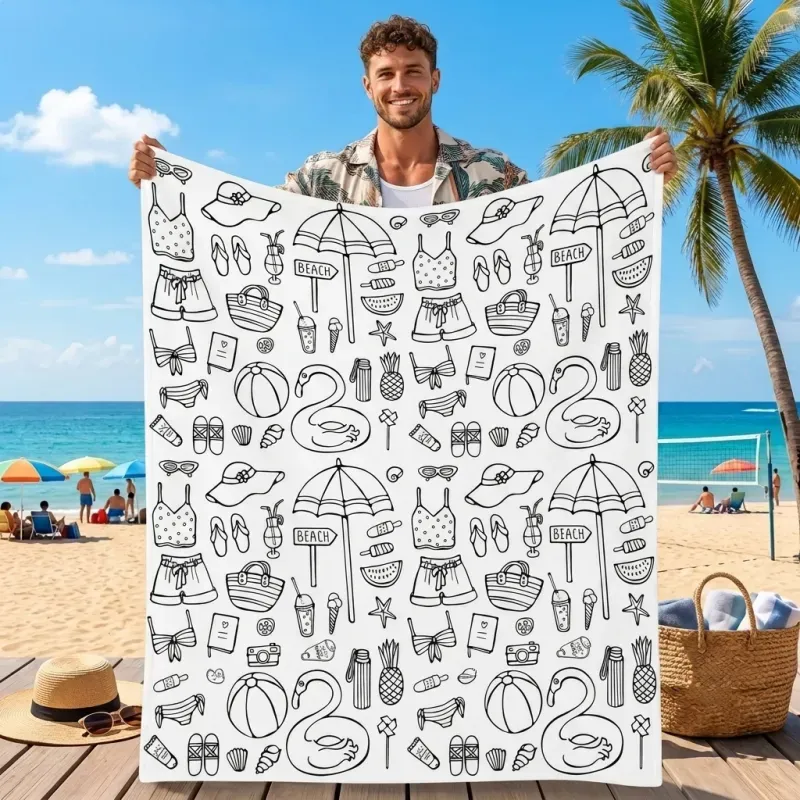 DIY Drawing Blanket Doodle Your Own Blankets, Customizable Washable Paint & Play Blankets for Adults