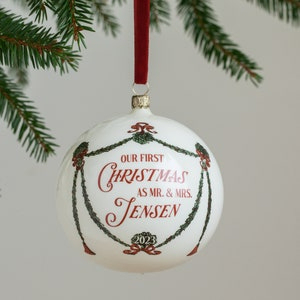 Our First Christmas as Mr and Mrs Ornament, Newlywed Ornament, Mr and Mrs Ornament, First Christmas Married Ornament, Newlywed gift