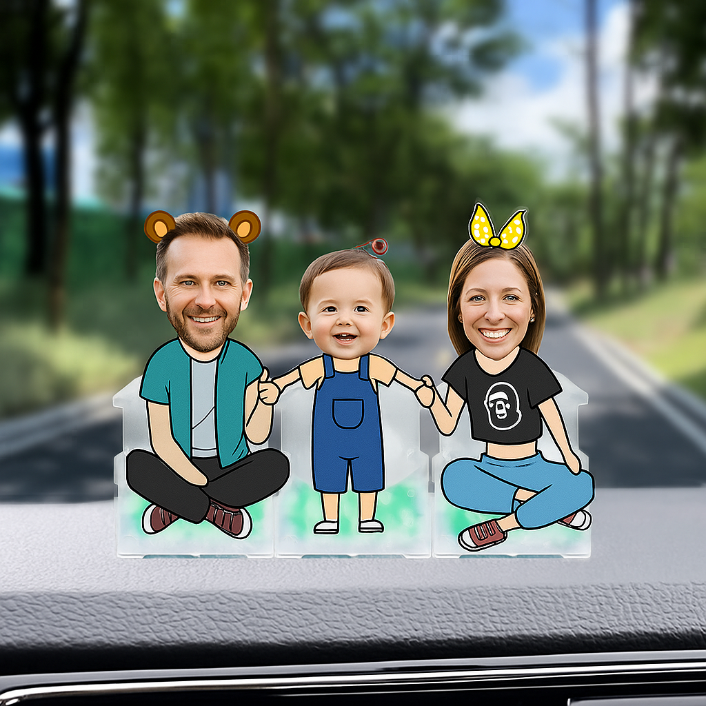Car shaking ornaments customized solar car shake music photo acrylic car interior decoration