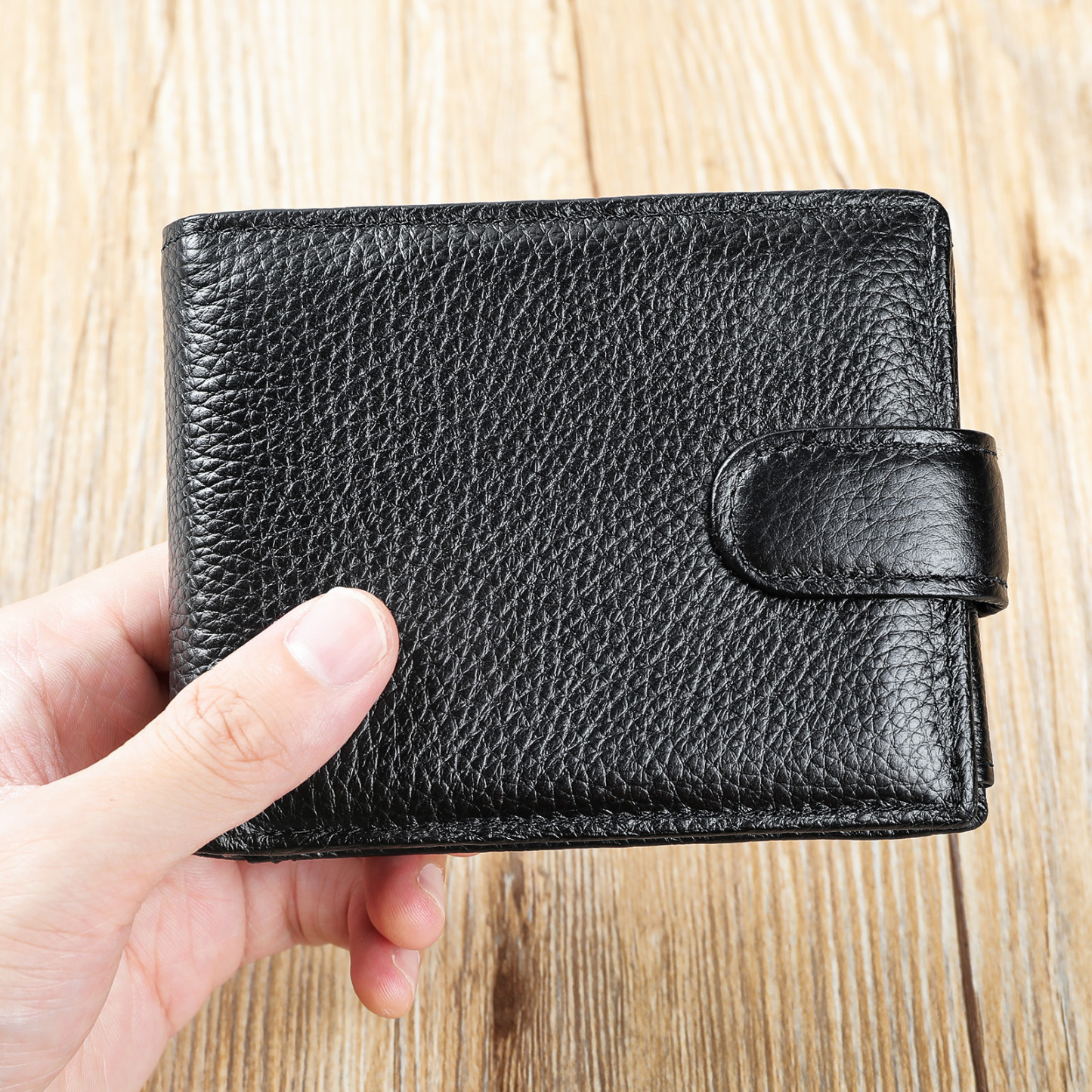 Father's Day Gift, Personalised Men's Wallet, Genuine Soft Black Leather Wallet, Personalized Engraved Gift for Dad, Him, Boyfriend, Husband