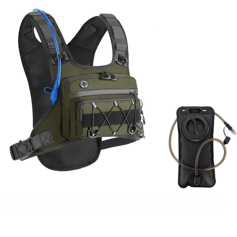 Running Vest for Men Tactical Hydration Backpack Adjustable Lightweight Chest Pack for Marathon Hunting Cycling