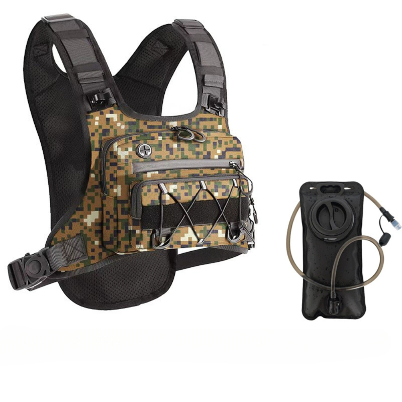 Running Vest for Men Tactical Hydration Backpack Adjustable Lightweight Chest Pack for Marathon Hunting Cycling