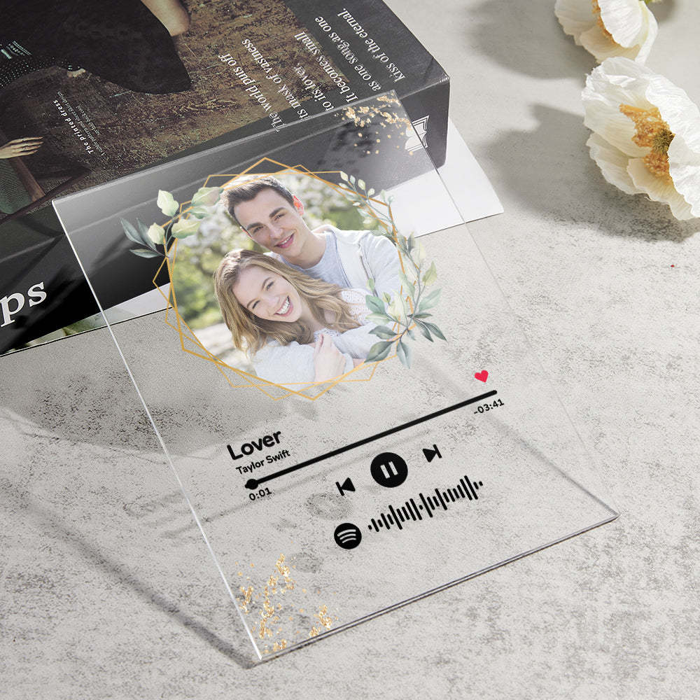 Custom Spotify Code Song Plaque Music Glass Keychain/Plaque/NightLight Gift For Lover - Myphotowallet