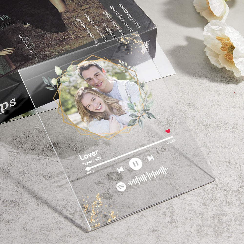 Custom Spotify Code Song Plaque Music Glass Keychain/Plaque/NightLight Gift For Lover - Myphotowallet