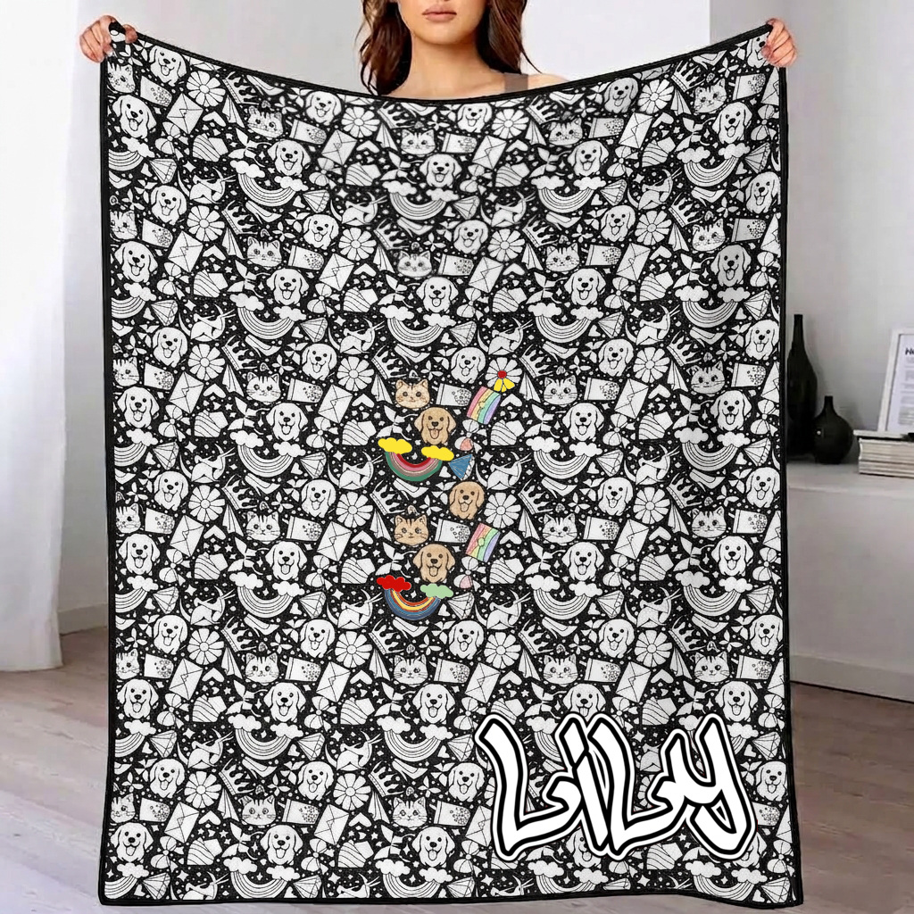 DIY Drawing Blanket Create Your Art Blanket Washable Keepsake Blanket for Kids & Adults