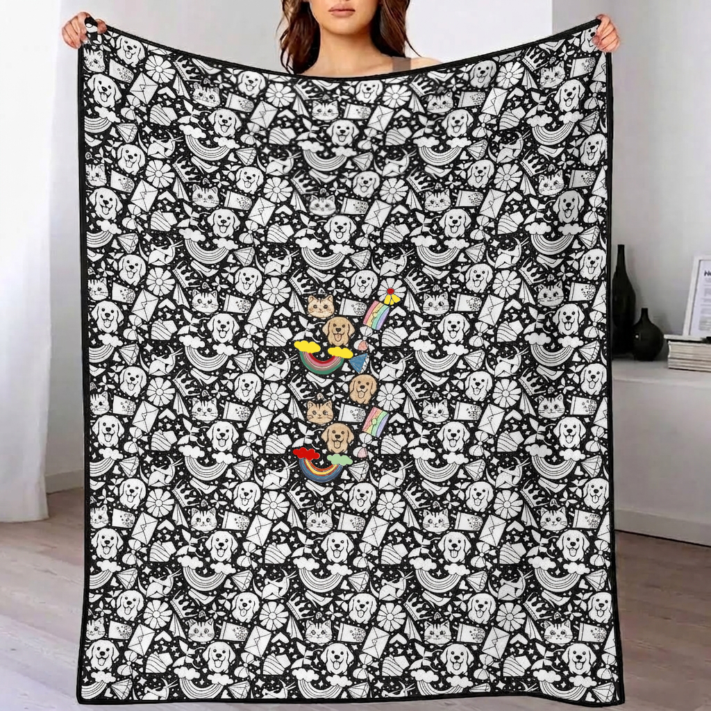 DIY Drawing Blanket Create Your Art Blanket Washable Keepsake Blanket for Kids & Adults