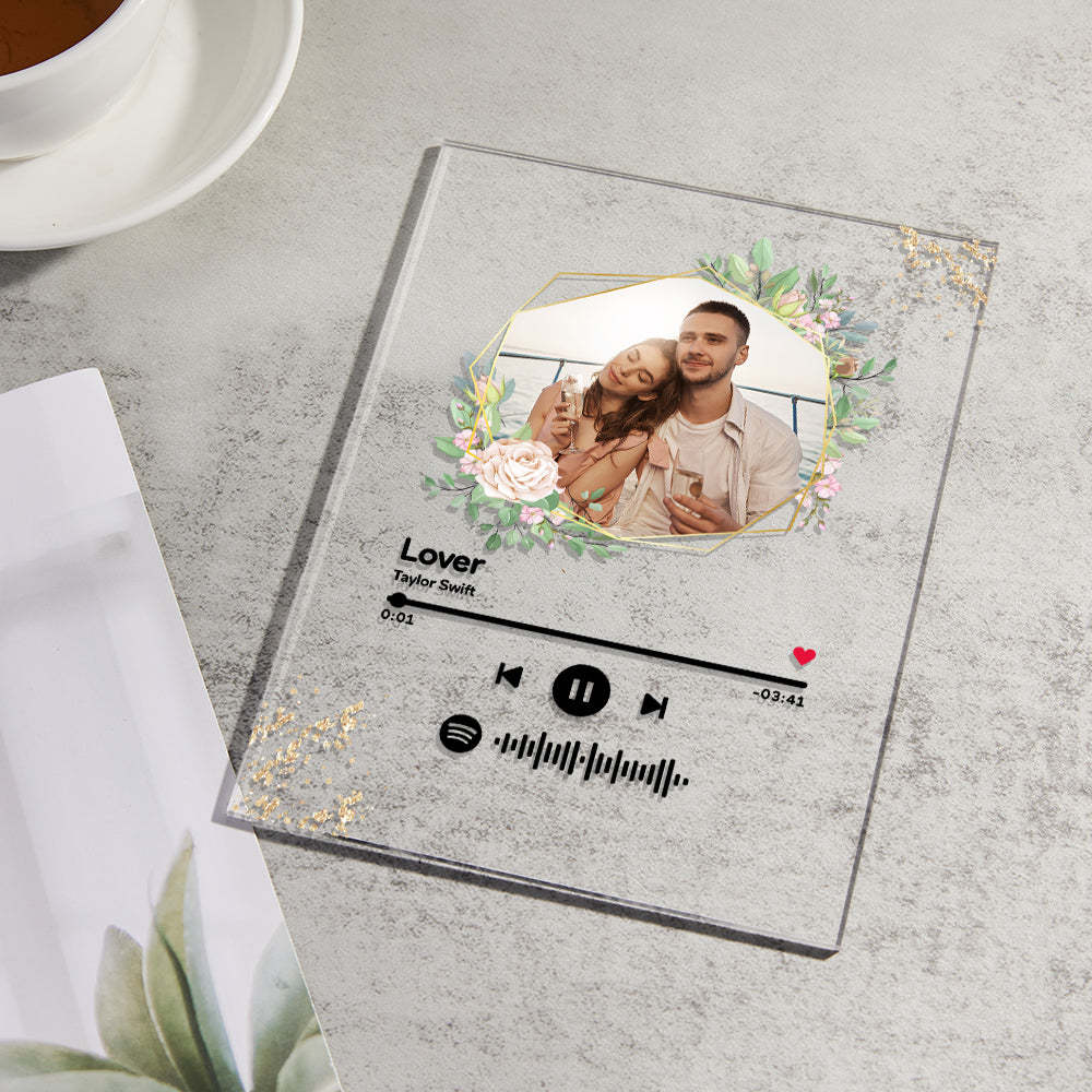 Custom Spotify Code Song Plaque Music Glass Keychain/Plaque/NightLight Gift For Lover - Myphotowallet
