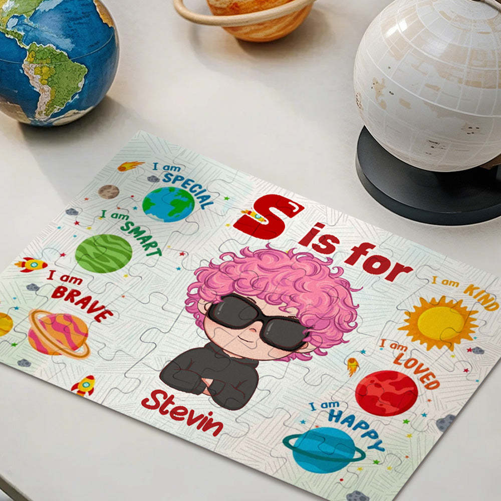 Custom Solar System Puzzle Gift for Kids �?Fun and Engaging Personalized Jigsaw with Your Child's Name -