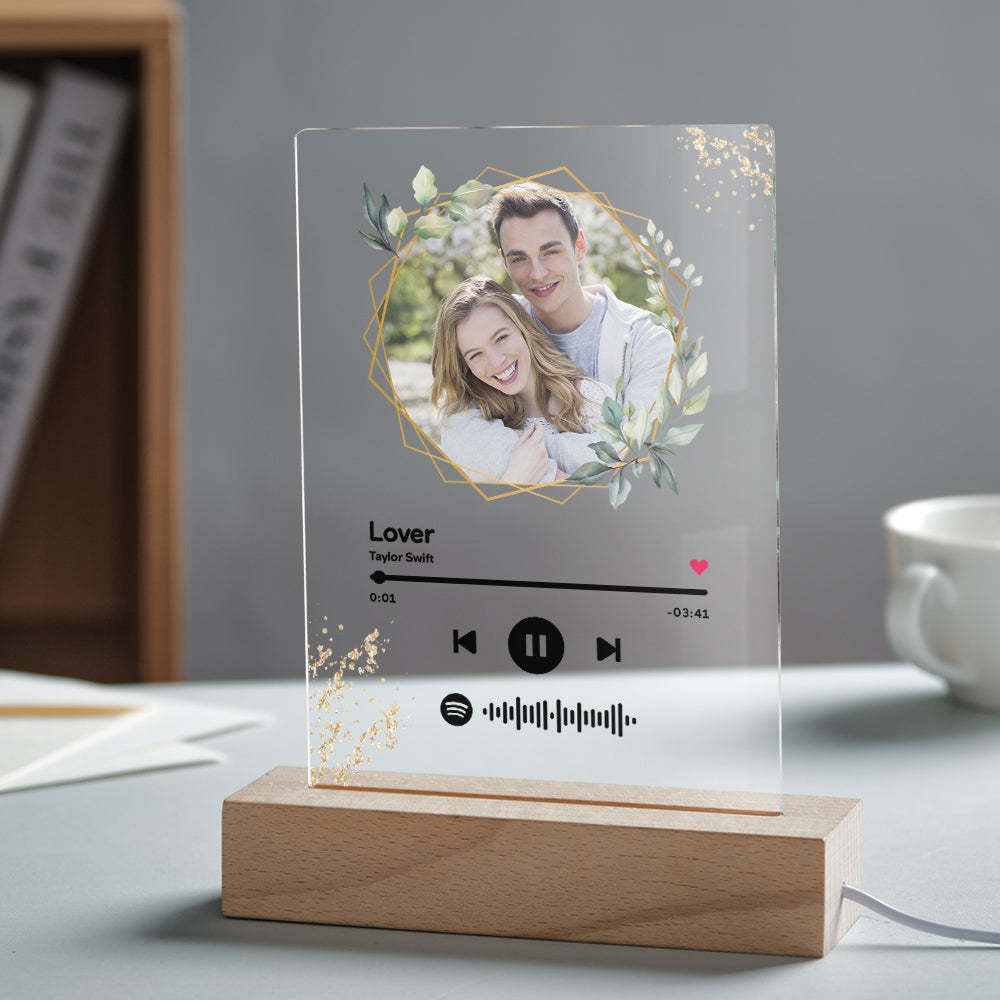 Custom Spotify Code Song Plaque Music Glass Keychain/Plaque/NightLight Gift For Lover - Myphotowallet