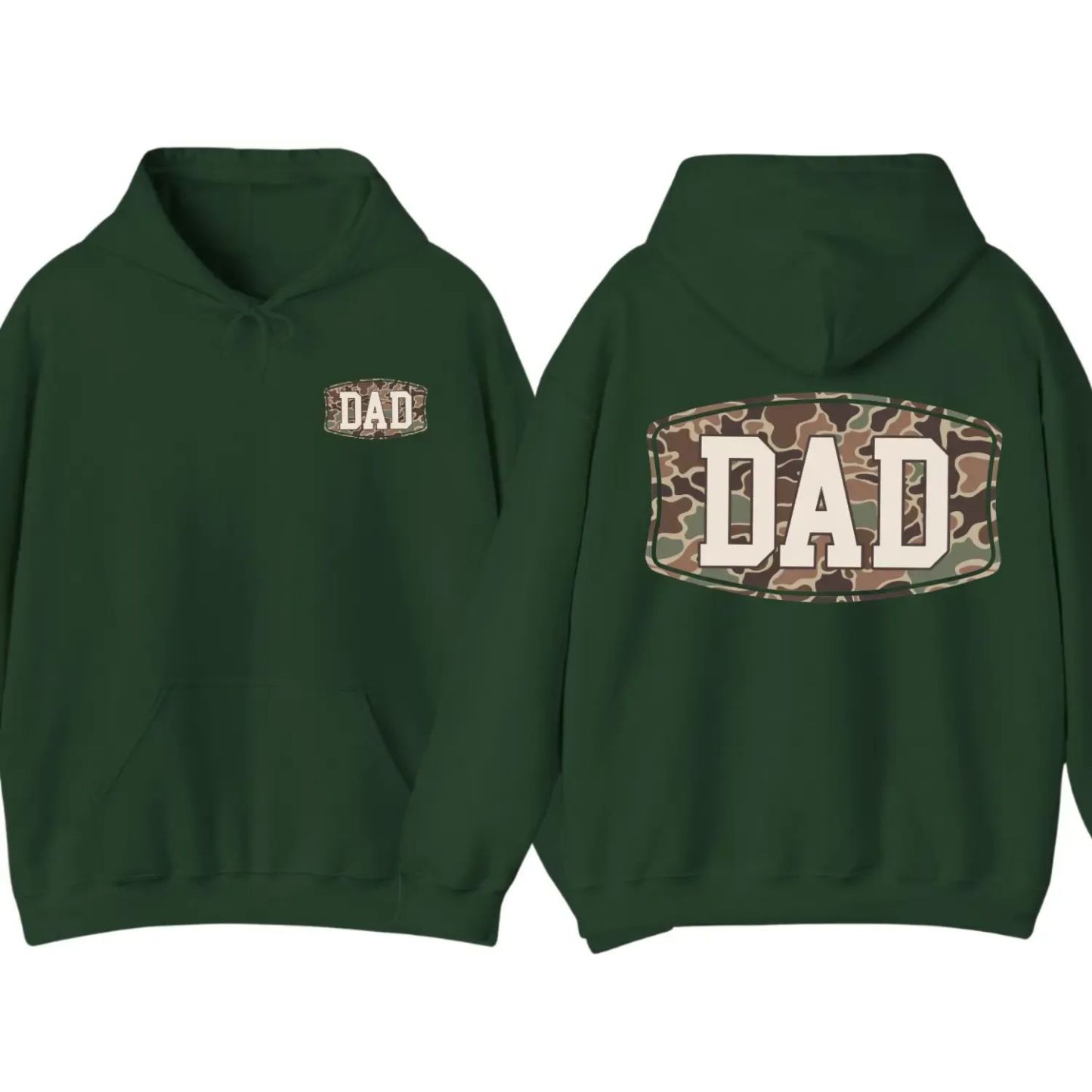 Camo Dad 2-Sided Hoodie, Funny Camouflage Graphic Pullover Casual Gift for Fathers