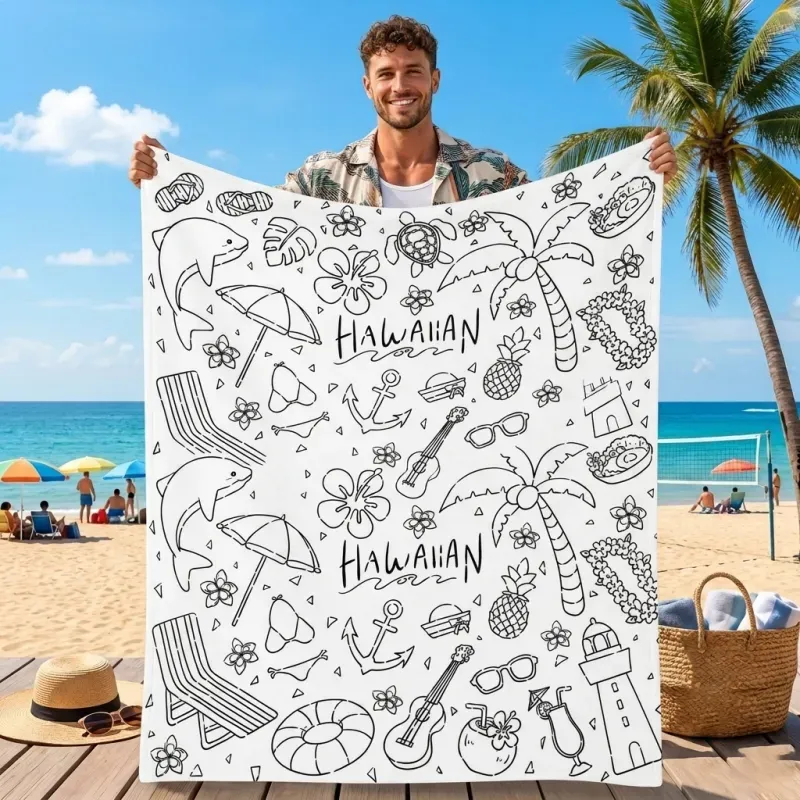 DIY Drawing Blanket Doodle Your Own Blankets, Customizable Washable Paint & Play Blankets for Adults