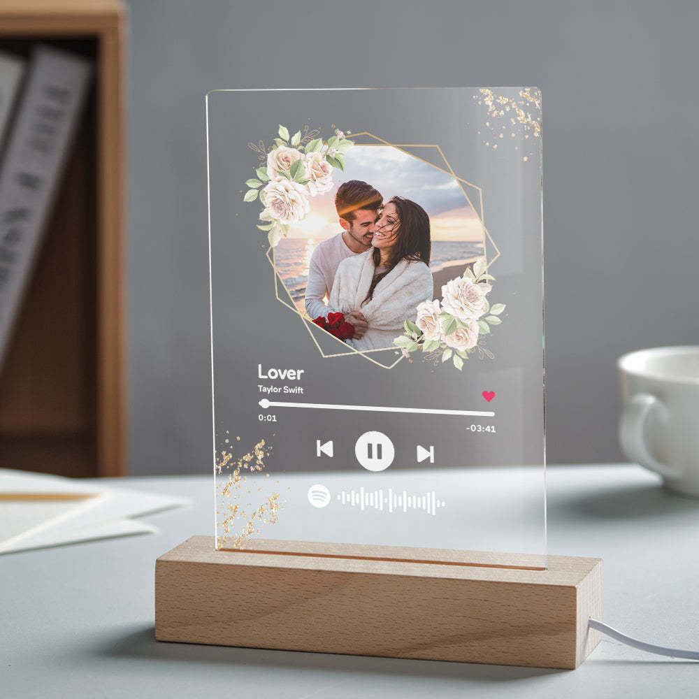 Custom Spotify Code Song Plaque Music Glass Keychain/Plaque/NightLight Gift For Lover - Myphotowallet