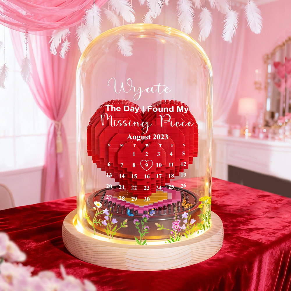 Custom Photo Love Building Block Night Light Toy Creative DIY Christmas Gift Assembling With Luminous Glass Cover, Gift For Sisters/Couples/Family - 