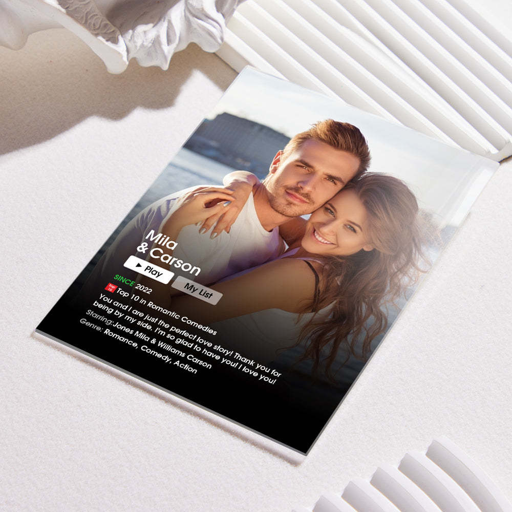 Custom Poster Keychain With Text Photo Movie Poster Plaque Gift For Lover - Myphotowallet