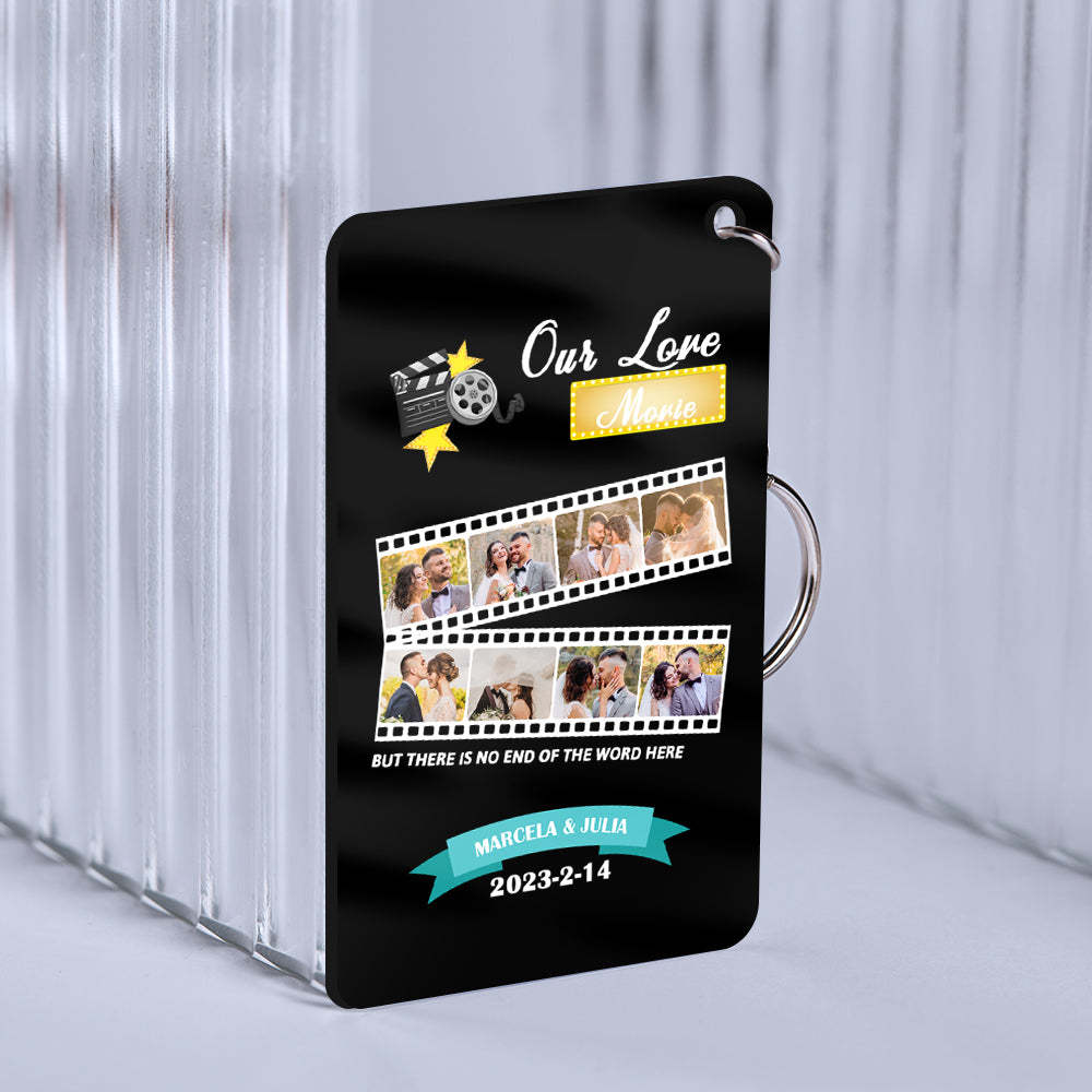 Custom Roll Photo Keychain Personalized Plaque Gift For Her - Myphotowallet