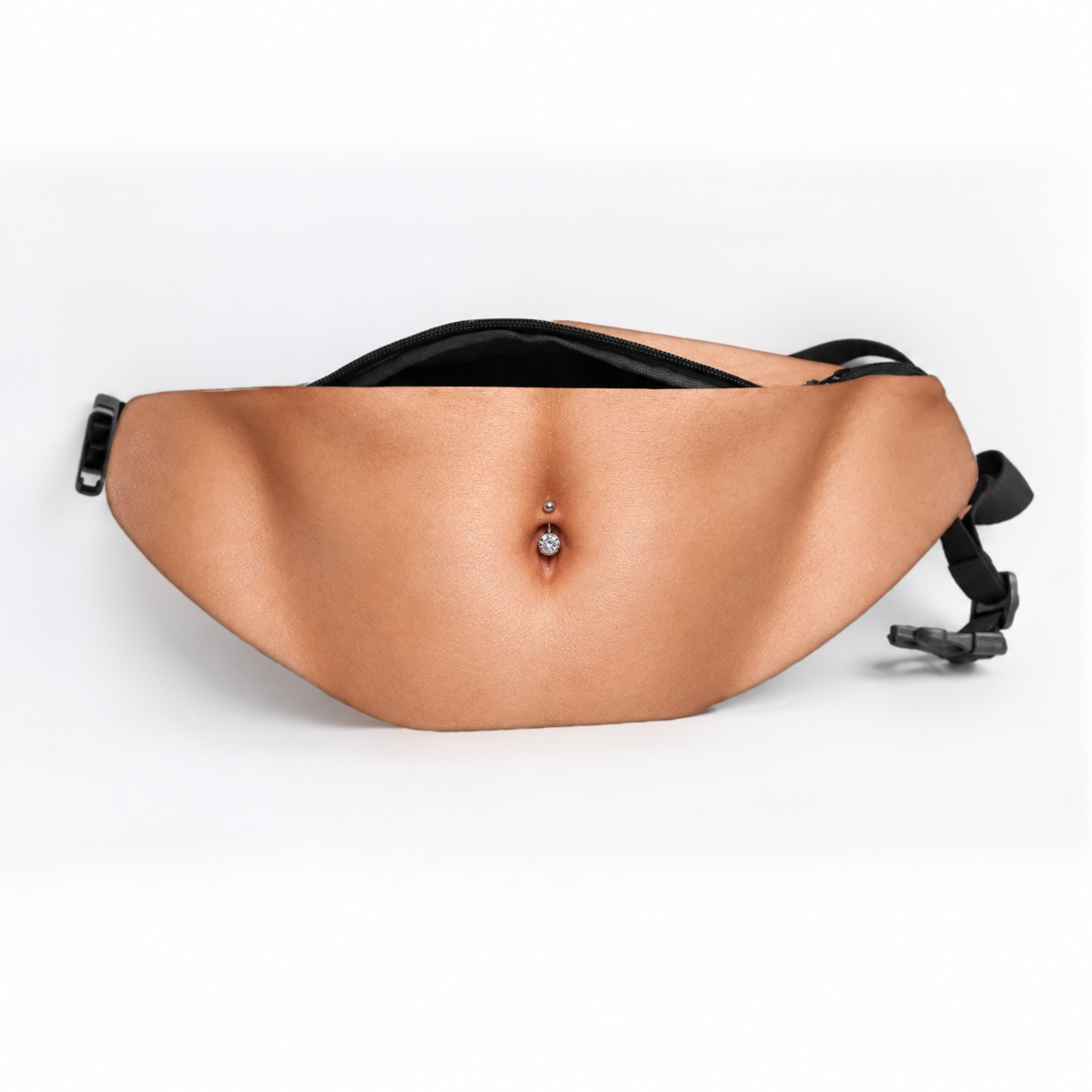Funny Abs & Belly Fanny Pack – Realistic Body Print Waist Bag, Hilarious White Elephant Gift Idea, Novelty Christmas & Birthday Present