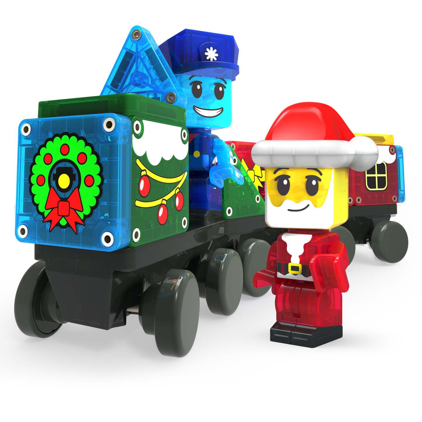 Christmas Train Advent Calendar Building Set – 34 Pieces Holiday Countdown Toy for Kids - 