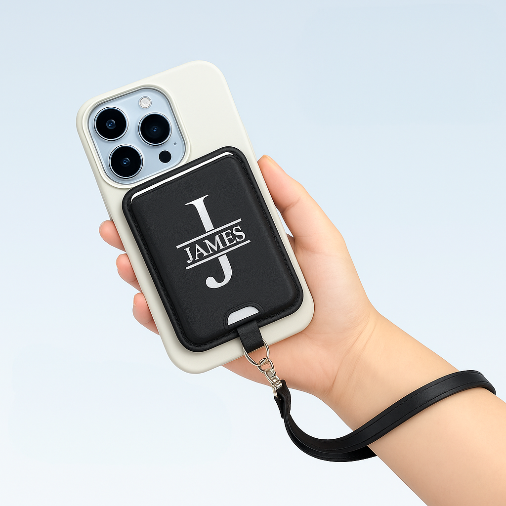 Personalized Magnetic Phone Wallet with Lanyard – Detachable Strong Card Holder & Kickstand