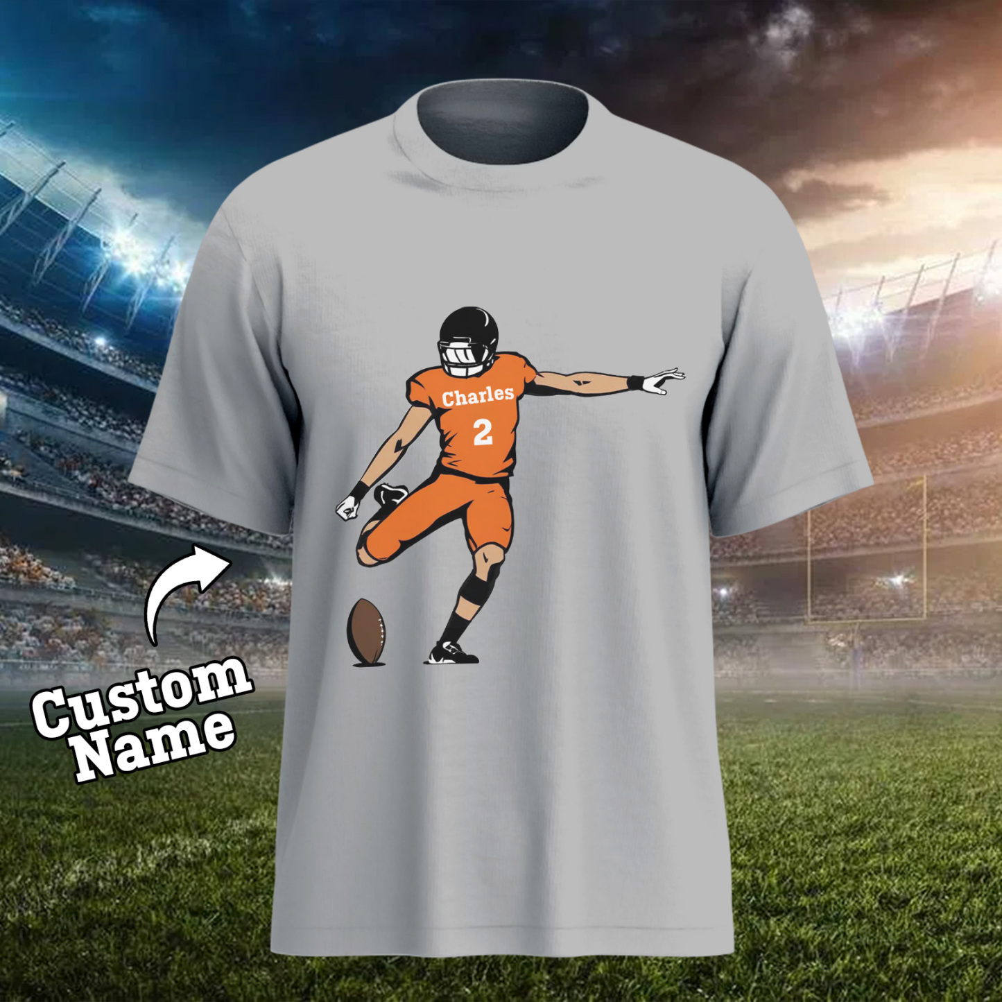 Shine On Game Day - Custom Glitter Football Player Hoodie T-shirt - 