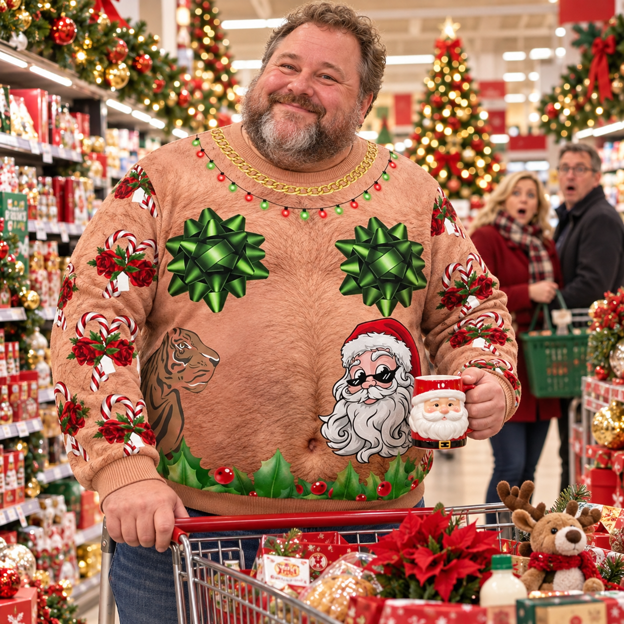 Funny Christmas Sweatshirt for Men & Women – Ugly Christmas Pullover, Novelty White Elephant Gift Idea, Holiday Crewneck Sweatshirt