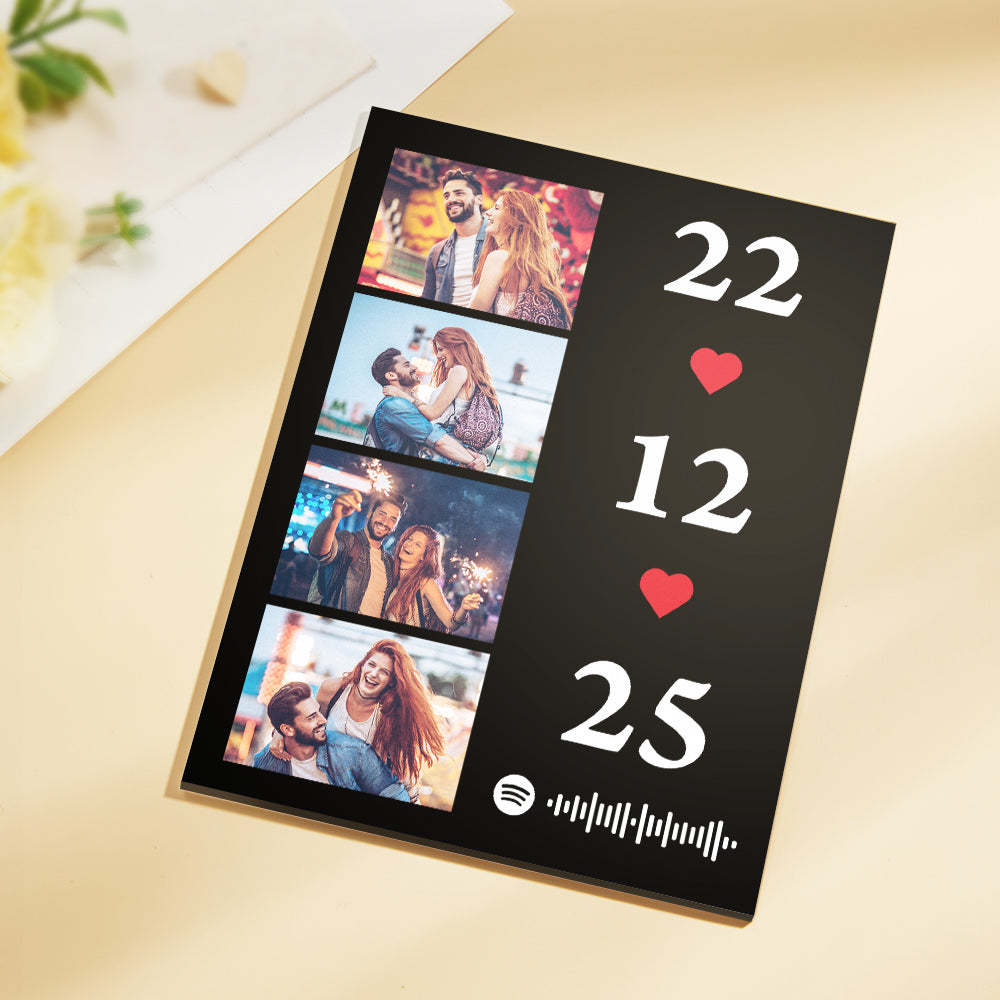 Scannable Music Photo Plaque Custom Spotify Keychain Personalized NightLight Gift For Her - Myphotowallet