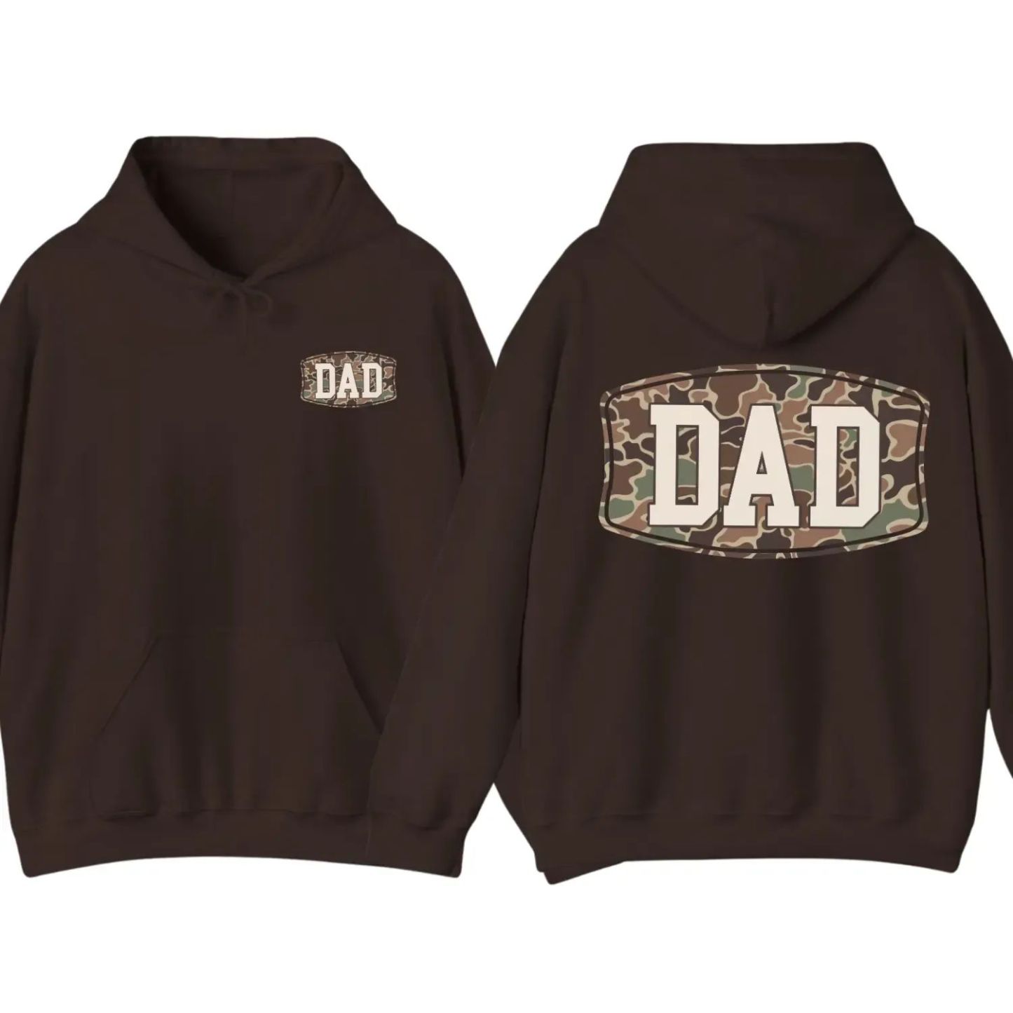 Camo Dad 2-Sided Hoodie, Funny Camouflage Graphic Pullover Casual Gift for Fathers