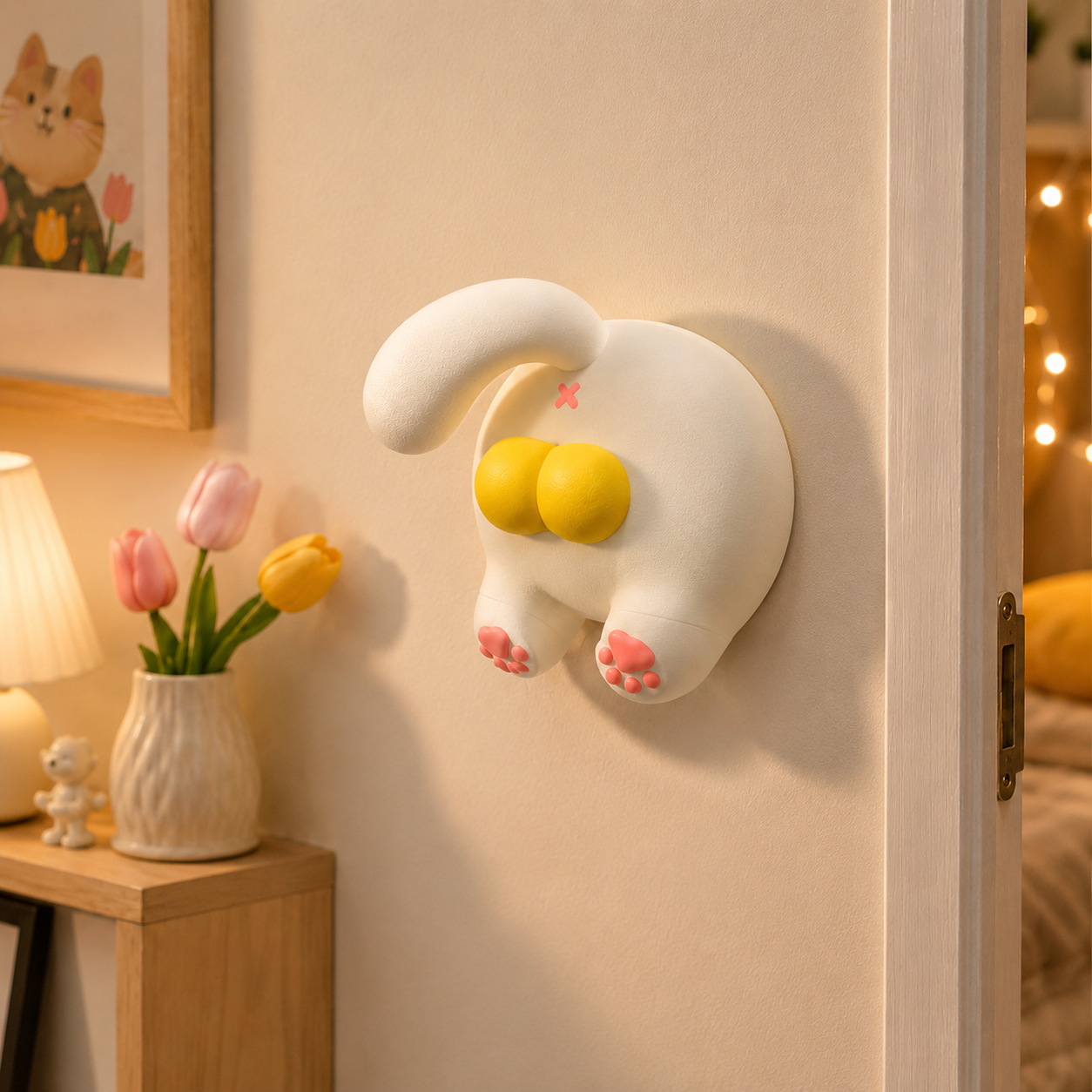 Funny 3D Printed Cat Butt Light Switch Cover - Creative Cat Bum & Testicles 2-Toggle Switch Plate Decor, Hilarious Novelty Gift for Cat Lovers