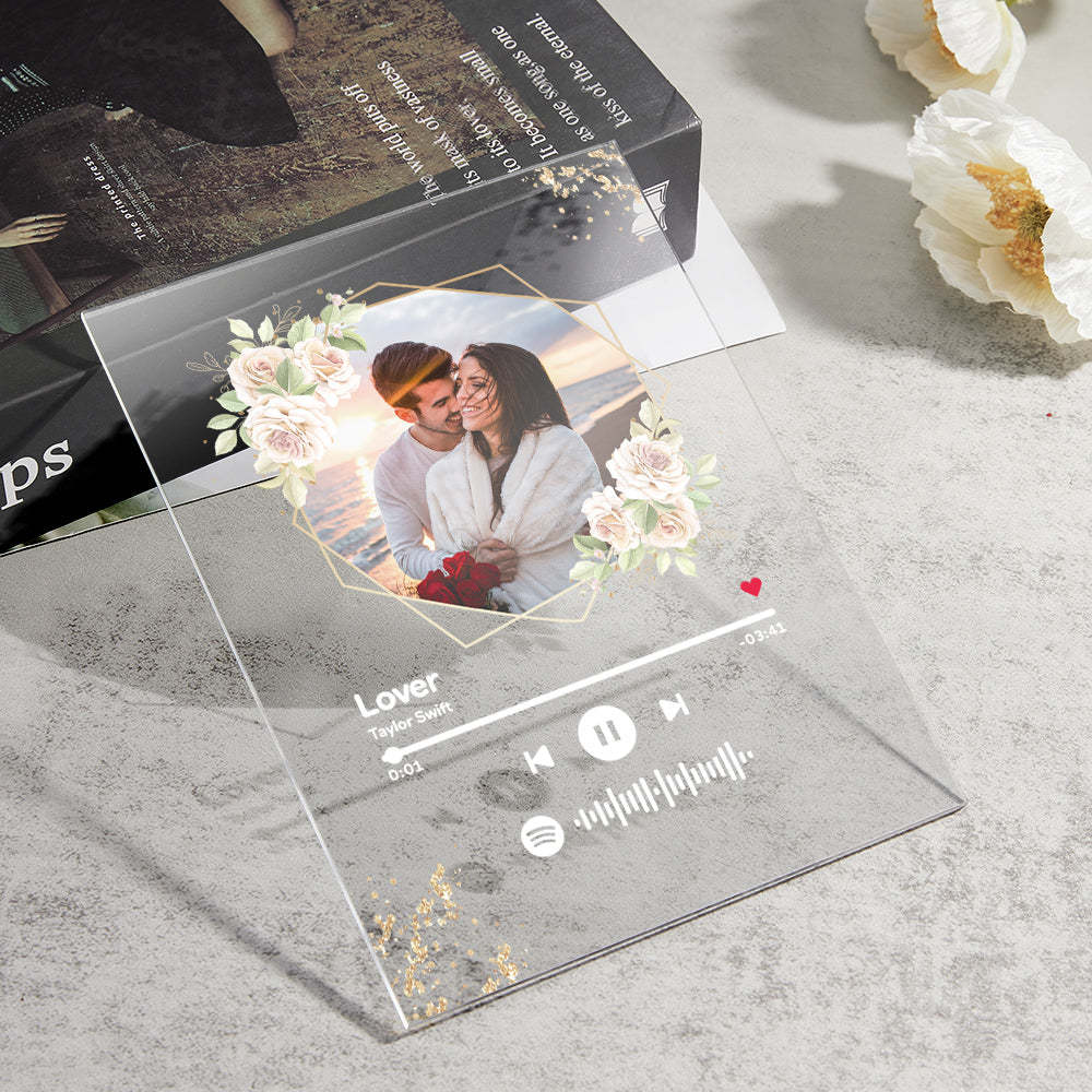Custom Spotify Code Song Plaque Music Glass Keychain/Plaque/NightLight Gift For Lover - Myphotowallet