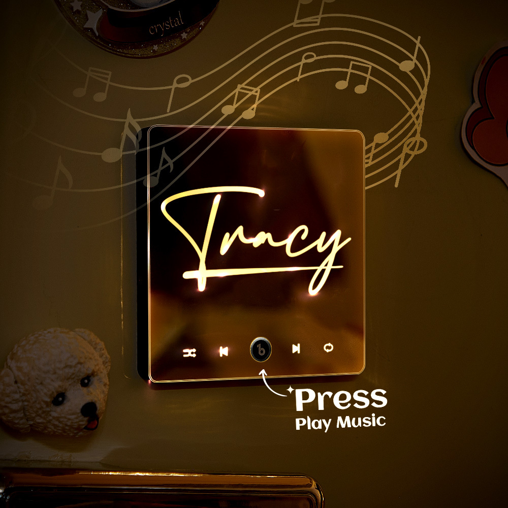 Custom Music Player Magnet with Your Name Art Mirror Fridge Magnet