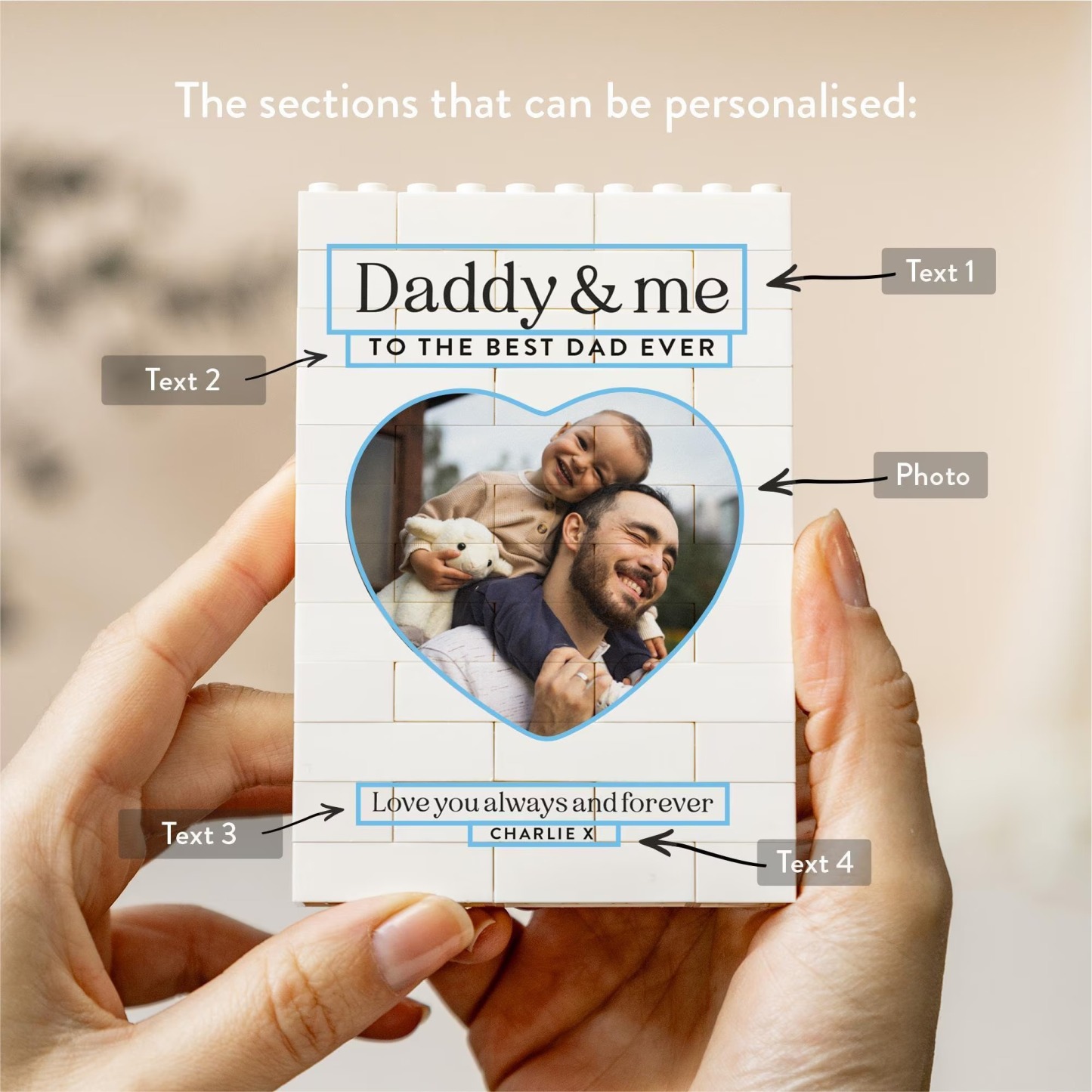 Daddy And Me Gift, Personalised Dad Photo Keepsake, Fathers Day Present From Kids, Best Dad Ever Birthday Gift, New Dad Photo Block