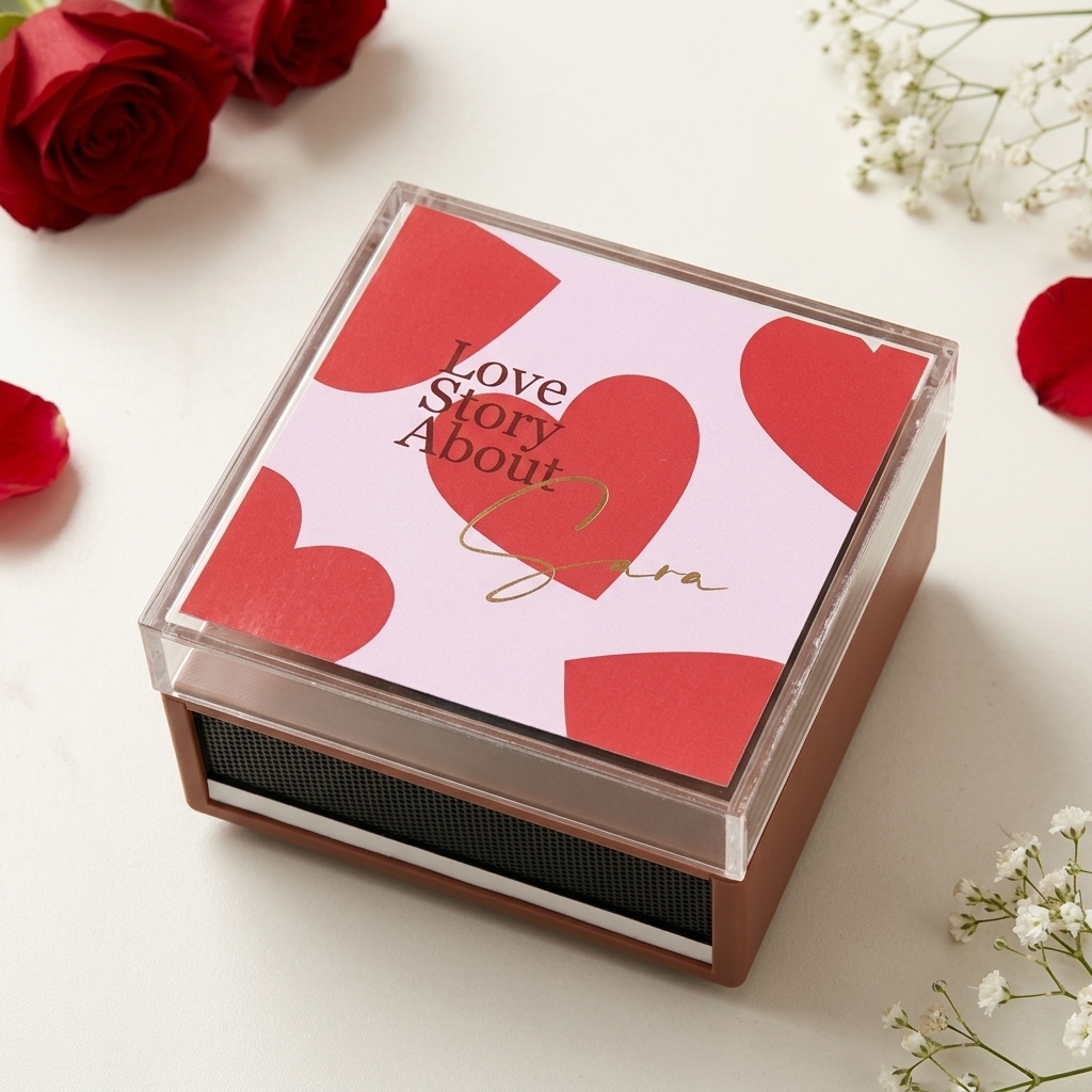 Personalized Mini Vinyl Music Player That Really Plays Music | Each Vinyl Can Play a Different Full Song, Custom Photo Album Cover & Music Box Cover, Father's Day Gift for Daddy - 