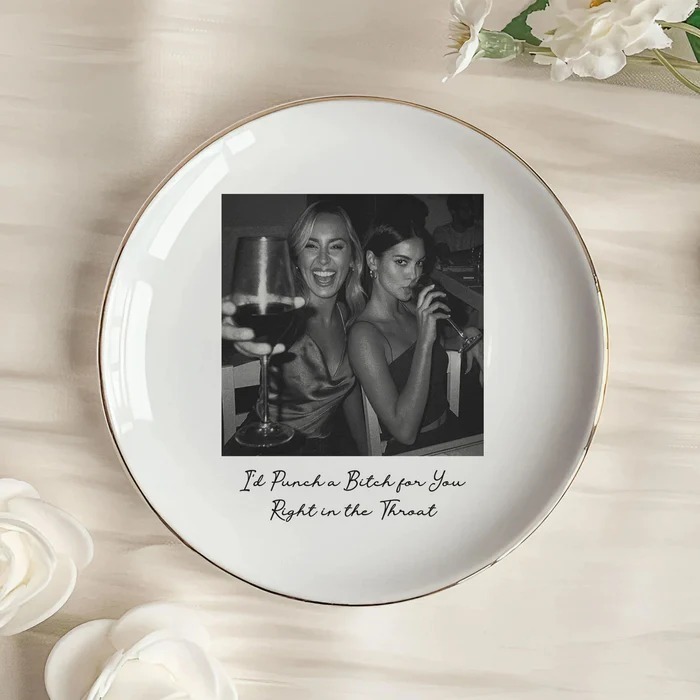 Custom Bestie Photo Trinket Tray For Best Friend Friendship Thank You Gifts - Personalized Jewelry Dish