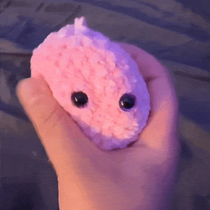 Crochet Bubble Squishy Ball – Soft Handwoven Fidget Toy with Slow-Rising Bubble Pop, Cute Sensory Stress Relief Toy