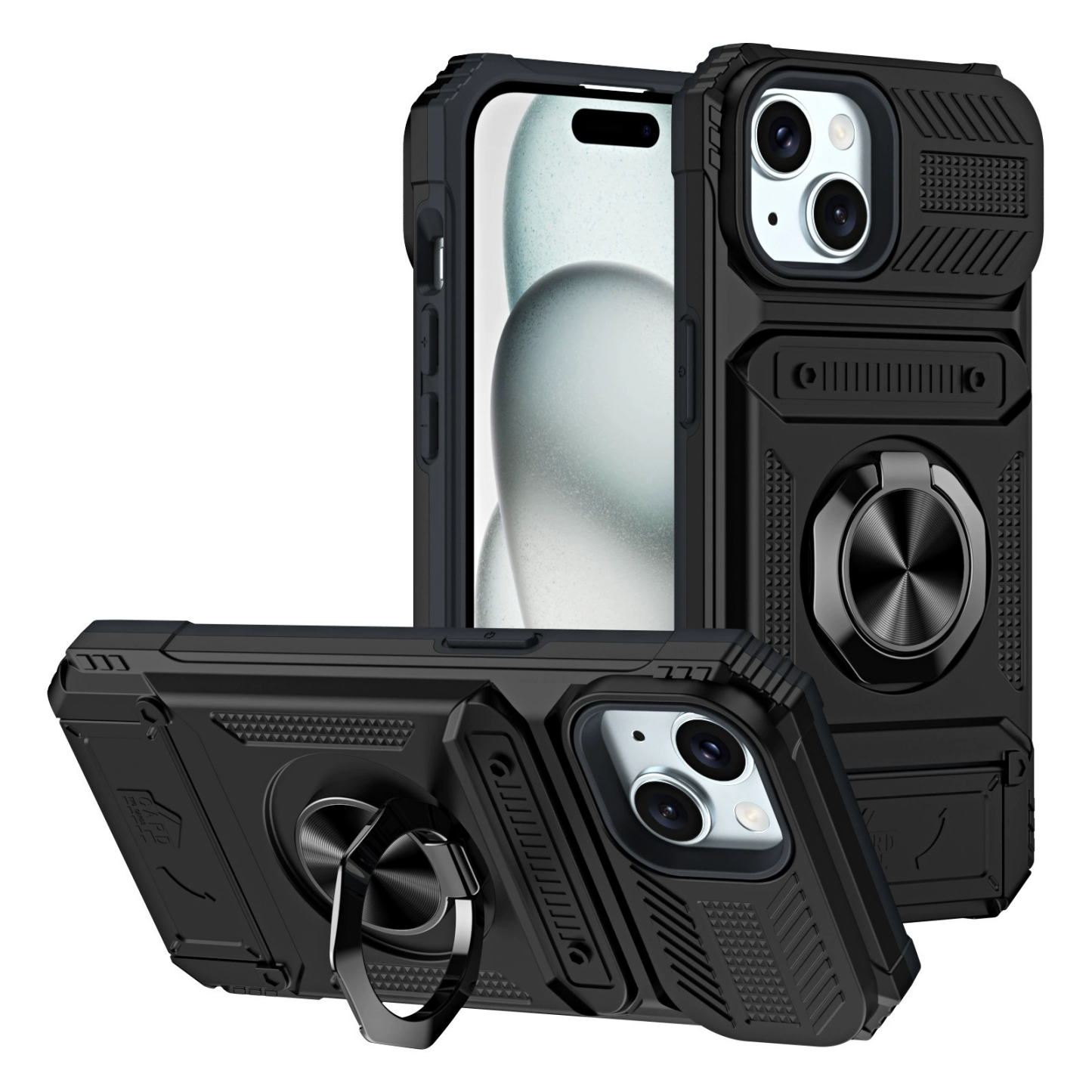 Vofolen for iPhone 14 Wallet Case with Card Holder [Store 2 Cards] Black