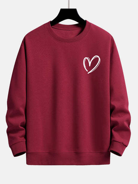 Heart Print Relax Fit Sweatshirt - 