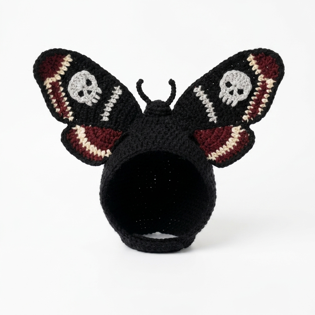 Handmade Gothic Cat Bonnet: Dark Aesthetic Pet Costumes for Cats & Small Dogs