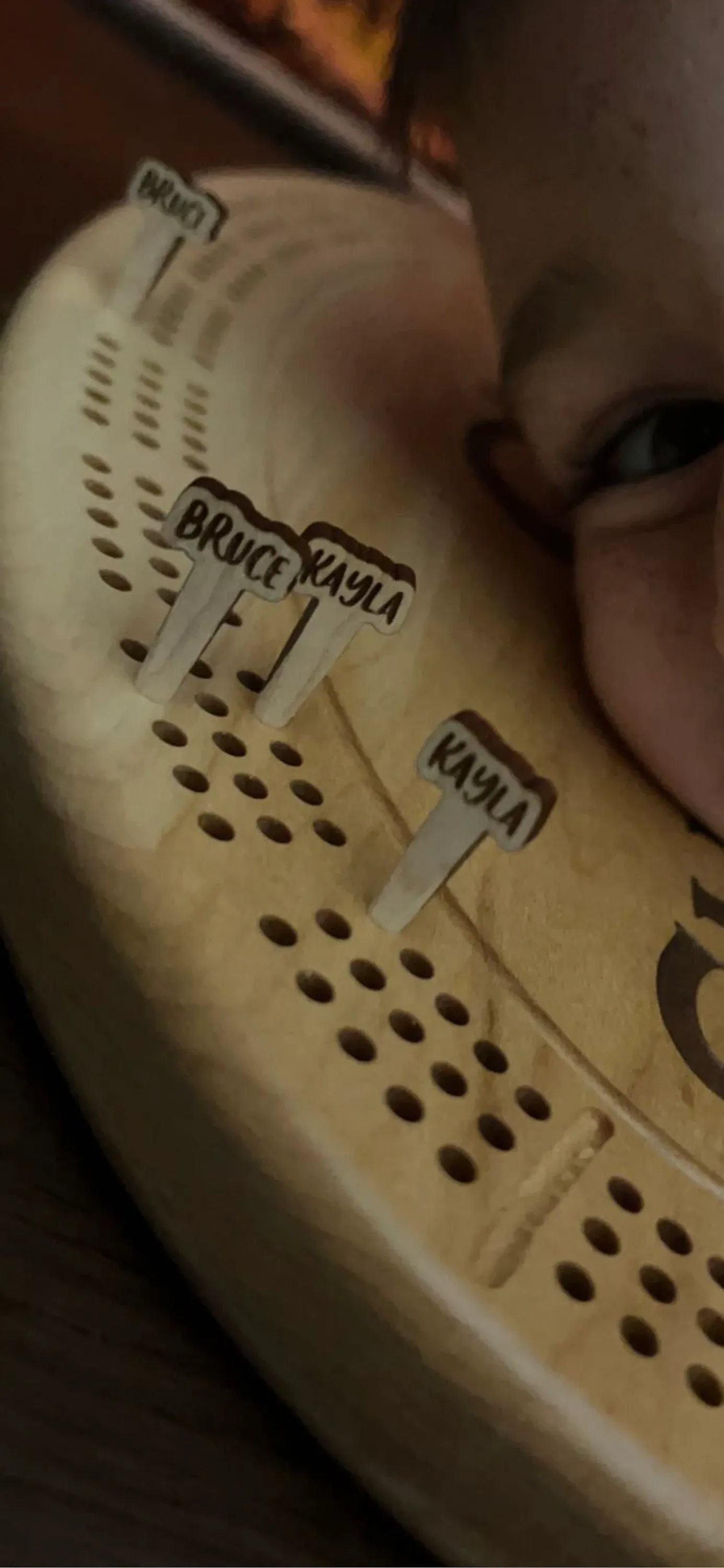 Personalized Wooden Cribbage Board Pegs Names Pegs For 2 Players ( Every player gets 2 pegs)