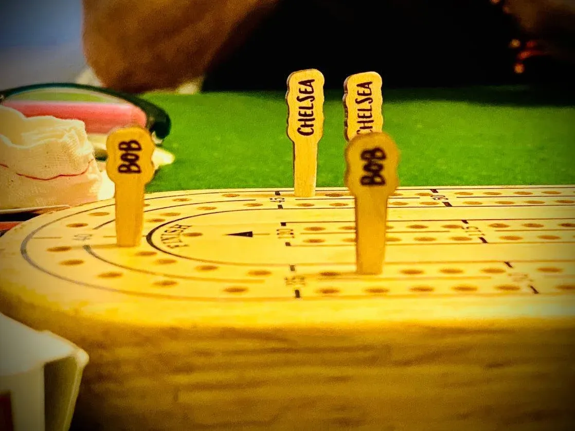 Personalized Wooden Cribbage Board Pegs Names Pegs For 2 Players ( Every player gets 2 pegs)