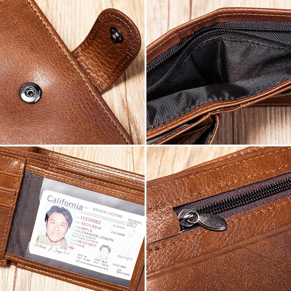 Men's Casual Retro Large Capacity Leather Wallets - myphotowallet