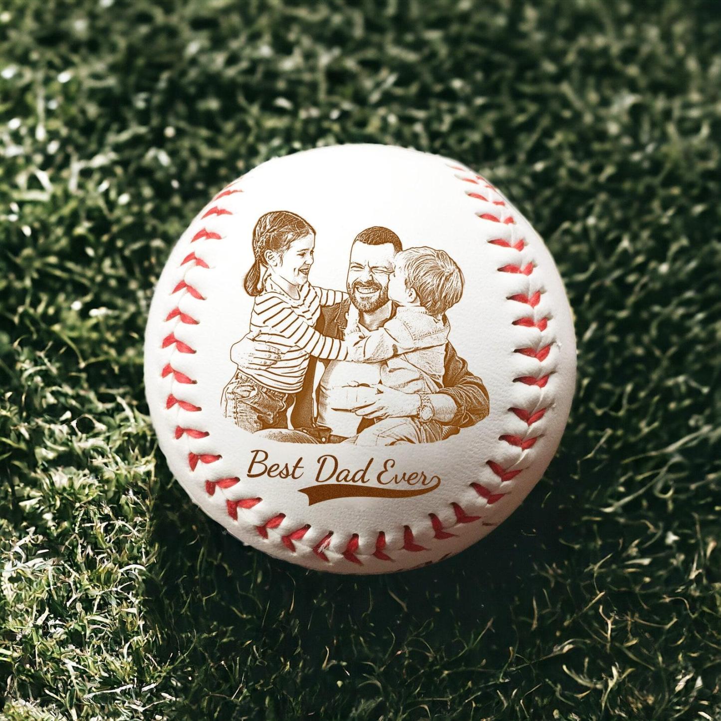 Personalized Fathers Day Gifts for Dad - Engrave Your Favorite Photo on Baseball Balls - MyFaceBoxer