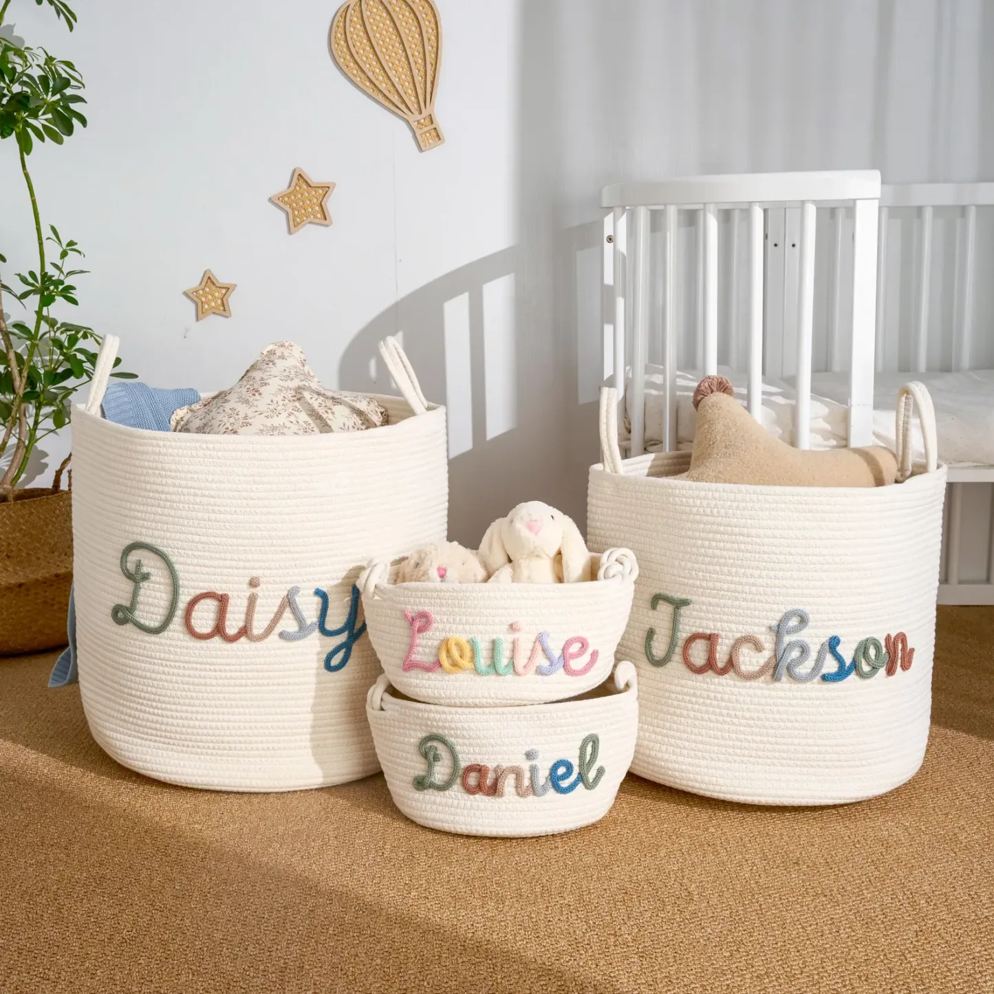 Name Handmade Basket | Home Storage | Baby Shower Gifts | Baby Toys Basket | Toy Basket | Baby Name Gift