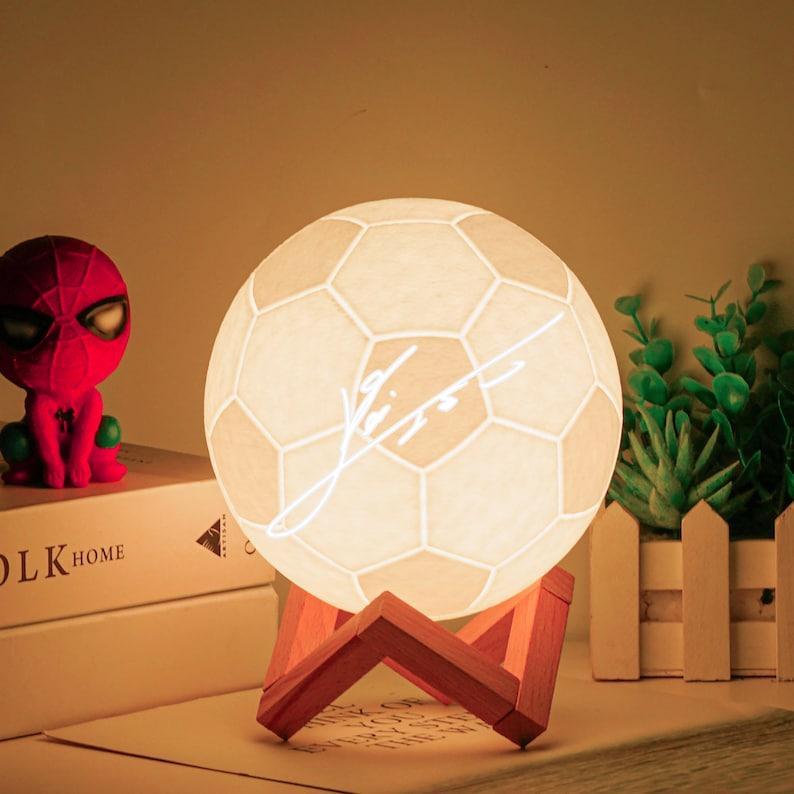 Personalized Soccer Gifts for Soccer Fan player Night Light Lamp For Friend Men boy Kids Dad Football Christmas Coach Gifts Birthdays	 - myphotowallet